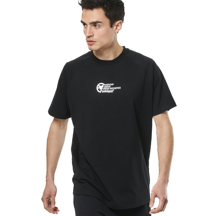 Body Action Classic Raglan T-Shirt Black Ανδρικό Κοντομάνικο Μαύρο