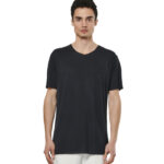 Body Action Modal Blend Raw Cut T-Shirt Black Ανδρικό Κοντομάνικο Μαύρο