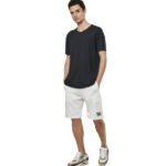 Body Action Modal Blend Raw Cut T-Shirt Black Ανδρικό Κοντομάνικο Μαύρο