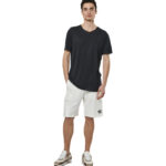 Body Action Modal Blend Raw Cut T-Shirt Black Ανδρικό Κοντομάνικο Μαύρο