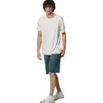 Body Action Modal Blend Raw Cut T-Shirt Salt Ecru Ανδρικό Κοντομάνικο Εκρού