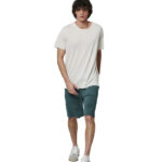 Body Action Modal Blend Raw Cut T-Shirt Salt Ecru Ανδρικό Κοντομάνικο Εκρού