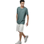Body Action Modal Blend Raw Cut T-Shirt Pine Green Ανδρικό Κοντομάνικο Βεραμάν