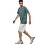 Body Action Modal Blend Raw Cut T-Shirt Pine Green Ανδρικό Κοντομάνικο Βεραμάν