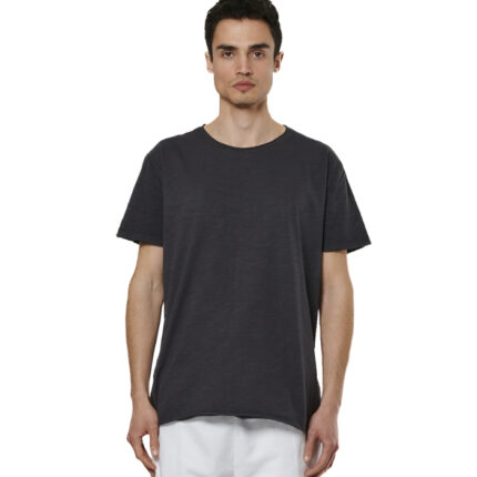 Body Action Slub Textured T-Shirt Black Ανδρικό Κοντομάνικο Μαύρο