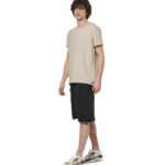 Body Action Slub Textured T-Shirt Taupe Grey Ανδρικό Κοντομάνικο Μπεζ