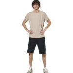 Body Action Slub Textured T-Shirt Taupe Grey Ανδρικό Κοντομάνικο Μπεζ