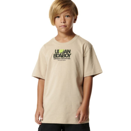 Body Action Short Sleeve Graphic T-Shirt Taupe Grey Παιδικό Κοντομάνικο Μπεζ