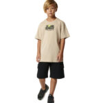 Body Action Short Sleeve Graphic T-Shirt Taupe Grey Παιδικό Κοντομάνικο Μπεζ
