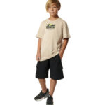 Body Action Short Sleeve Graphic T-Shirt Taupe Grey Παιδικό Κοντομάνικο Μπεζ