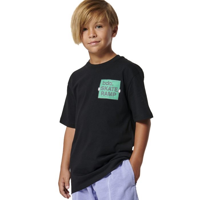 Body Action Short Sleeve Graphic T-Shirt Black Παιδικό Κοντομάνικο Μαύρο
