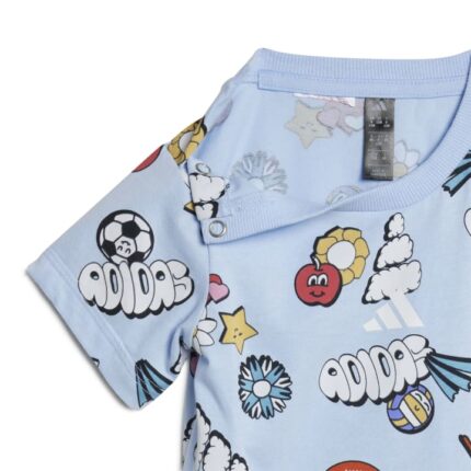 adidas Seasonal Essentials Fun Allover Print Set Kids Βρεφικό Σετ Σιελ