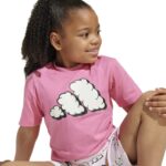 adidas Seasonal Essentials Fun Tee Set Kids Παιδικό Σετ Ροζ / Λευκό