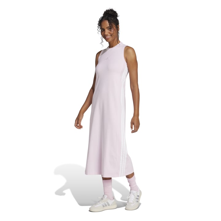 adidas Essentials 3-Stripes Long Racerback Dress Γυναικείο Φόρεμα Ροζ