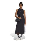 adidas Essentials 3-Stripes Long Racerback Dress Γυναικείο Φόρεμα Μαύρο