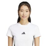adidas Essentials 3-Stripes Slim Baby Tee Γυναικείο Κοντομάνικο Crop Λευκό