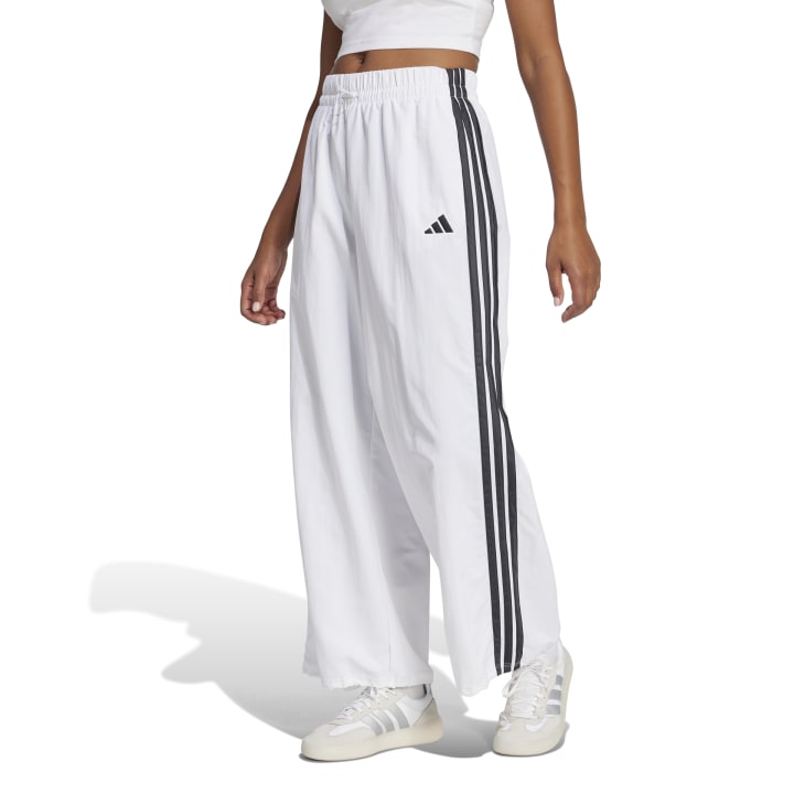 adidas Essentials 3-Stripes Lifestyle Woven Parachute Pants Παντελόνι Γυναικείας Φόρμας Λευκό