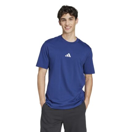 adidas Essentials Small Logo Single Jersey Tee Ανδρική Κοντομάνικη Μπλε