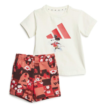 adidas X Disney Mickey Mouse T-Shirt Set Βρεφικό Σετ Λευκό / Κόκκινο