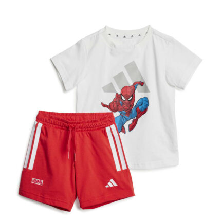 adidas x Marvel Spiderman T-Shirt Set Βρεφικό Σετ Λευκό Κόκκινο
