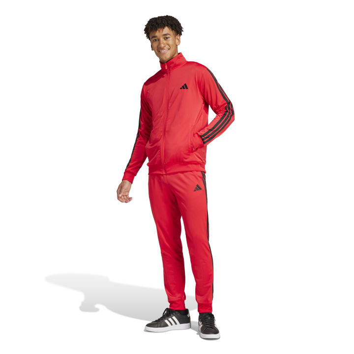 adidas Sportswear Basic 3-Stripes Tricot Track Suit Σετ Φόρμας Γυαλιστερό Κόκκινο