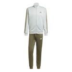 adidas Sportswear Basic 3-Stripes French Terry Track Suit Ανδρικό Σετ Φόρμας Βεραμάν / Λαδί