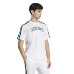 adidas Codes Collegiate Linear Graphic Tee Ανδρικό Κοντομάνικο Λευκό / Πράσινο