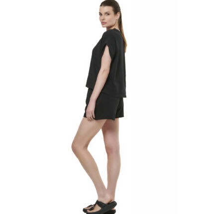 Body Action Natural Dye Slub Beach Shorts Black Γυναικείο Σορτς Μαύρο