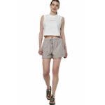 Body Action Natural Dye Slub Beach Shorts Clouds Grey Γυναικείο Σορτς Μπεζ