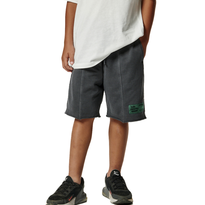 Body Action Natural Dye Bermuda Shorts Charcoal Grey Παιδική Βερμούδα Γκρι