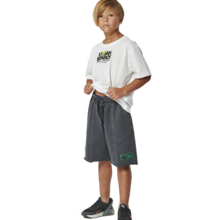 Body Action Natural Dye Bermuda Shorts Charcoal Grey Παιδική Βερμούδα Γκρι