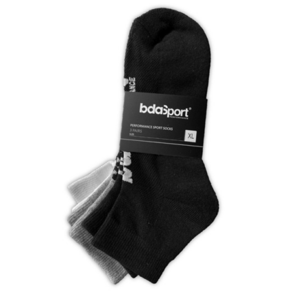 Body Action Ankle Socks 3P Multicolor Καλτσες Αστραγάλου Λευκές / Μαύρες / Γκρι
