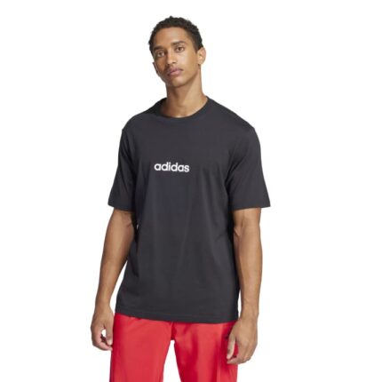 adidas Essentials Linear Single Jersey Tee Ανδρικό Κοντομάνικο Μαύρο