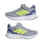 adidas Runfalcon 5 Shoes Kids Αθλητικά Παιδικά Παπούτσια Running με Σκρατς Γκρι / Κίτρινο / Μπλε