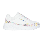 Skechers x JGoldcrown UNO Lite - Heart Daze Παιδικά Sneakers με Καρδιές Λευκά