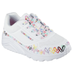 Skechers x JGoldcrown UNO Lite - Heart Daze Παιδικά Sneakers με Καρδιές Λευκά