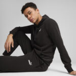 Puma Ess No.1 Logo TR Sweatpants Ανδρικό Παντελόνι Ίσιο Μαύρο