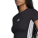 adidas Essentials 3-Stripes Slim Baby Tee Γυναικείο Κοντομάνικο Crop Μαύρο