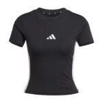 adidas Essentials 3-Stripes Slim Baby Tee Γυναικείο Κοντομάνικο Crop Μαύρο