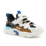 Fila Memory Spinel 3 V Παιδικά Sneakers με Σκρατς Λευκά με Μαύρο / Καφέ / Μπλε
