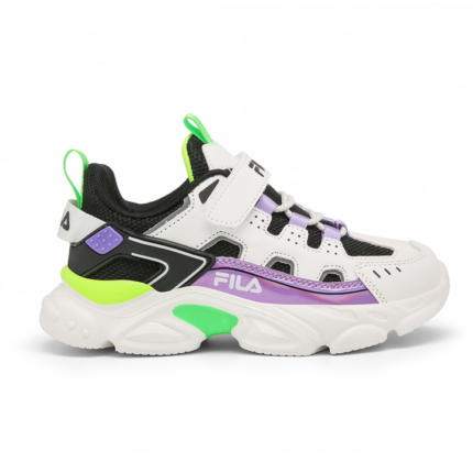 Fila Memory Spinel 3 V Παιδικά Sneakers με Σκρατς Λευκά με Μαύρο / Λιλά