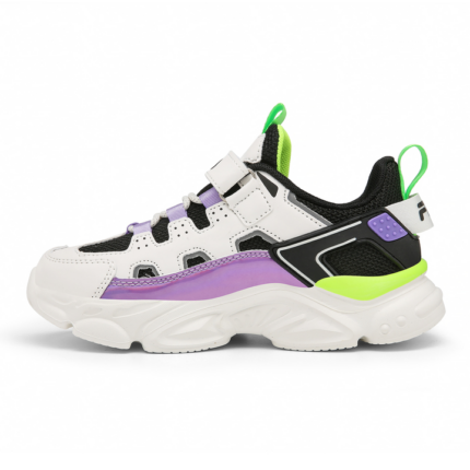 Fila Memory Spinel 3 V Παιδικά Sneakers με Σκρατς Λευκά με Μαύρο / Λιλά