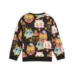 Puma Moody Cat AOP Crew TR PS Παιδική Φούτερ Μαύρη / Πορτοκαλί