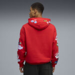 Puma Hooper Hotline Pullover Hooded Ανδρική Φούτερ Μπλούζα με Κουκούλα Κόκκινη