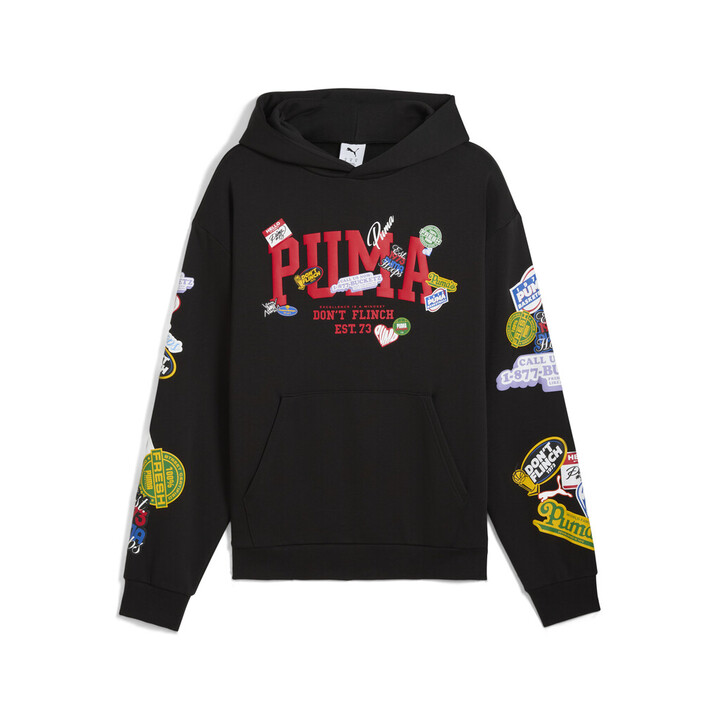 Puma Hooper Hotline Pullover Hooded Ανδρική Φούτερ Μπλούζα με Κουκούλα Μαύρη