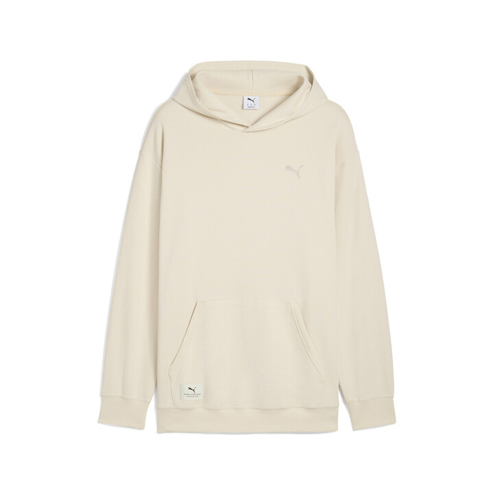 Puma Class Relaxed Pinnacle Hoodie FL Ανδρική Φούτερ Μπλούζα με Κουκούλα Εκρού