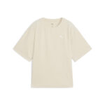 Puma Ess Elevated Relaxed Velour Rib Tee Γυναικεία Κοντομάνικη Εκρού