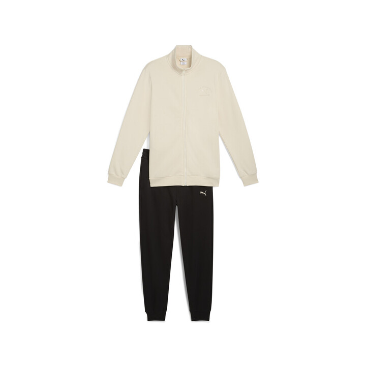 Puma Class Sweat Suit FL Ανδρικό Σετ Φόρμας με Ζακέτα Μαύρο / Εκρού