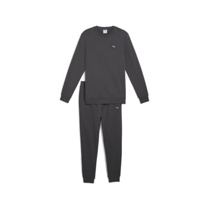 Puma Elevated Crew Sweat Suit FL Ανδρικό Σετ Φόρμας Γκρι Σκούρο