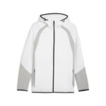 Puma Evostripe Full-Zip Hoodie DK Ανδρική Ζακέτα Λευκή / Γκρι